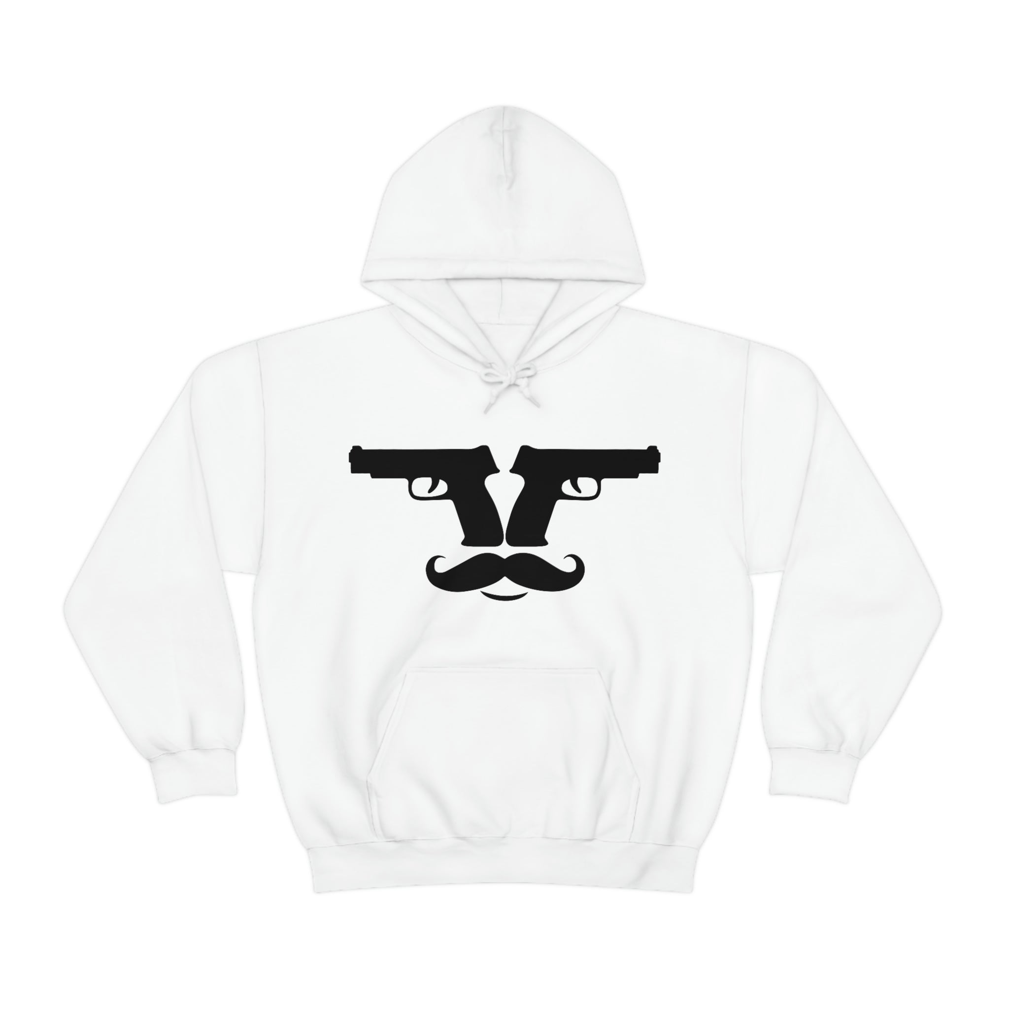 Guns Out - Mustache Hoodie (Front Print)